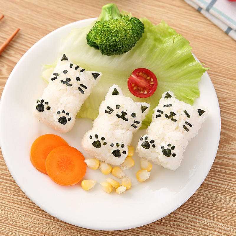 小猫咪饭团制作模具带海苔夹卡通米饭团模具套装厨房便当工具