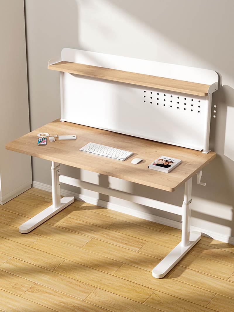橡胶木儿童学习桌小学生书桌可升降桌子实木写字桌家用课桌椅套装