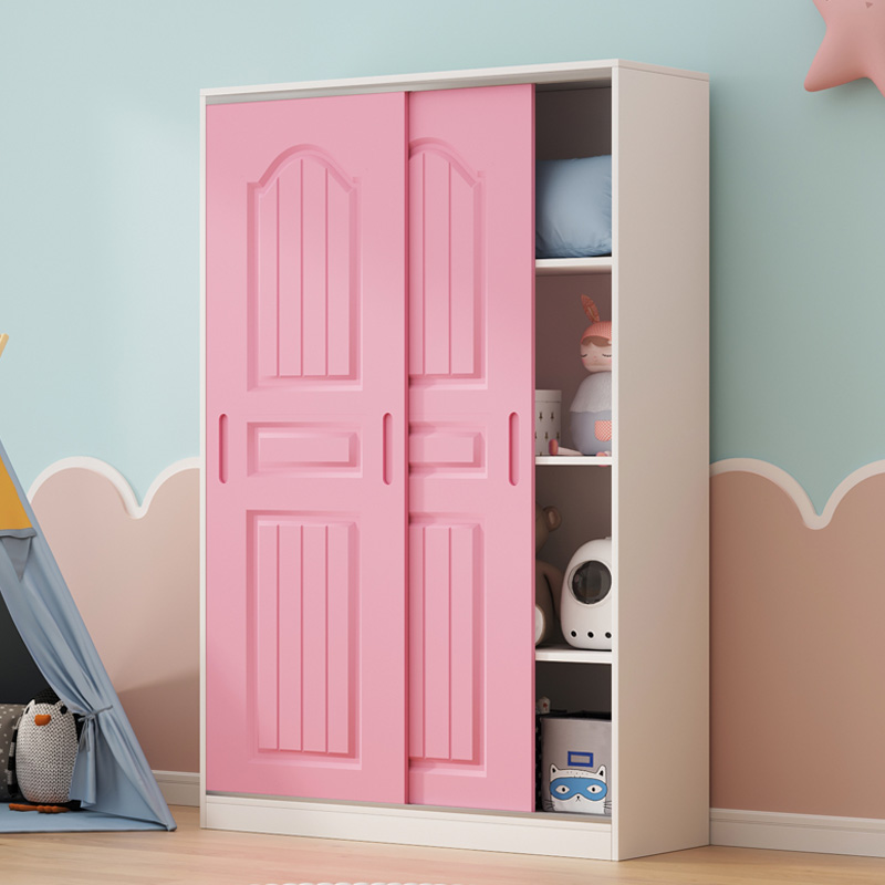 儿童衣柜卧室家用小户型出租房用推拉门储物柜简易组装宝宝小衣橱