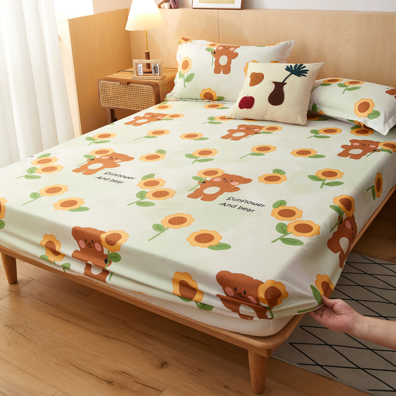 床笠单件床罩床套席梦思床垫防尘保护套防滑床单全包三件套四季