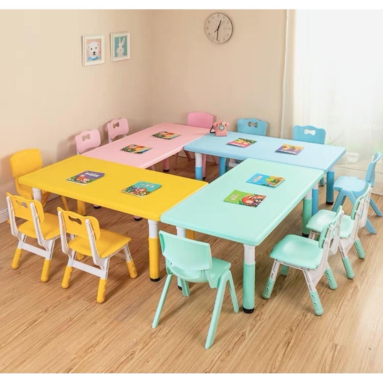 可升降学习桌椅儿童桌子幼儿园塑料涂鸦桌彩色游戏写字桌早教桌