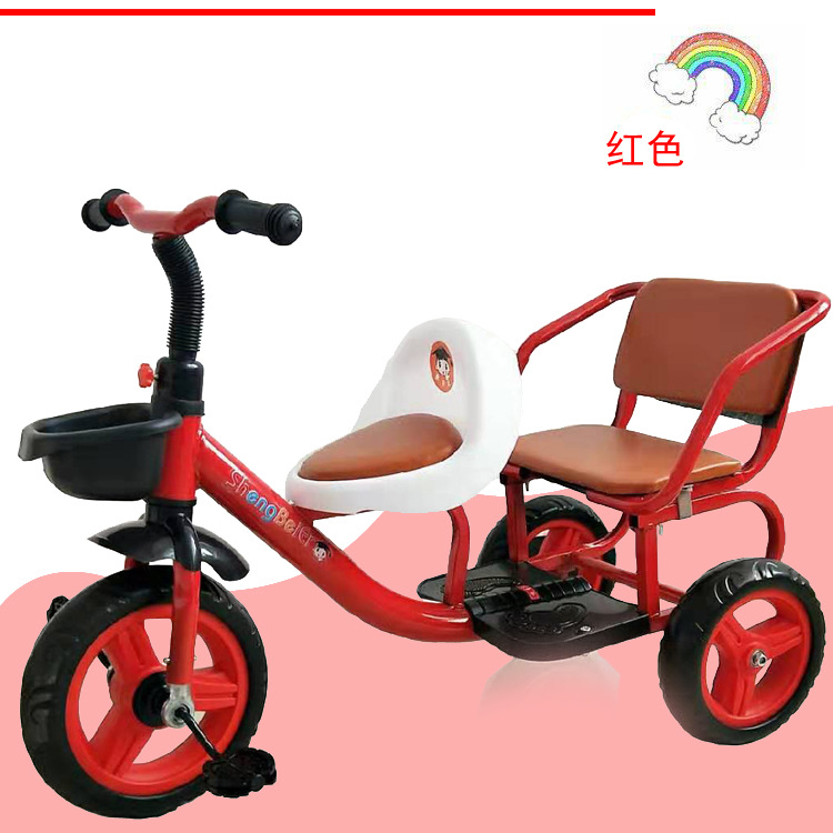 新品儿童三轮车宝宝双人脚踏车婴儿手推车婴幼儿单车可载人双胞胎