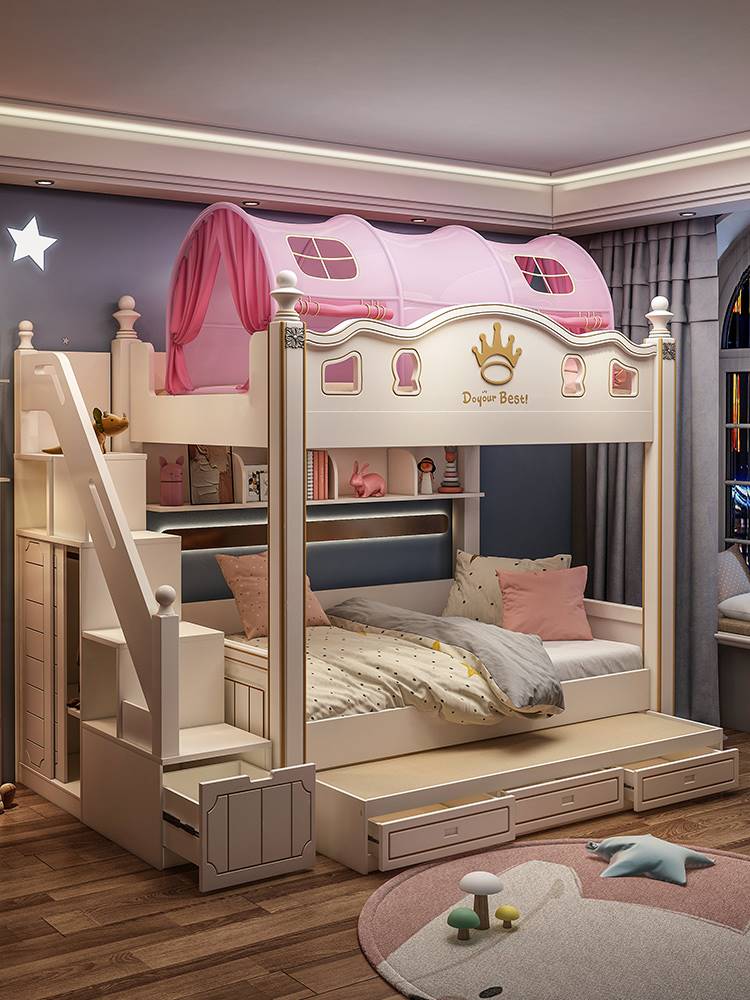 上下床双层床两层上下铺儿童床女孩公主床实木高低床木床母子双人