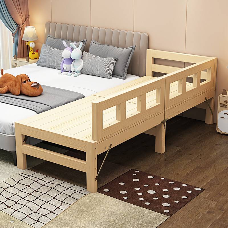 实木拼接床加宽床儿童床可折叠床加长扩宽神器大人延边可睡床边床