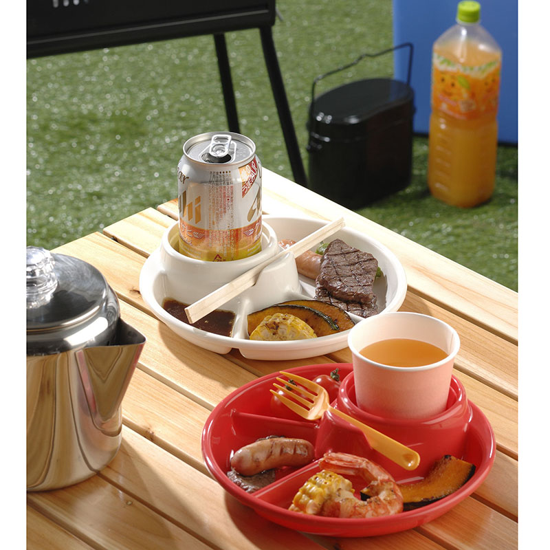 日本进口野餐盘野餐碗多格塑料盘早餐盘便携小吃盘宝宝辅食盘餐盘