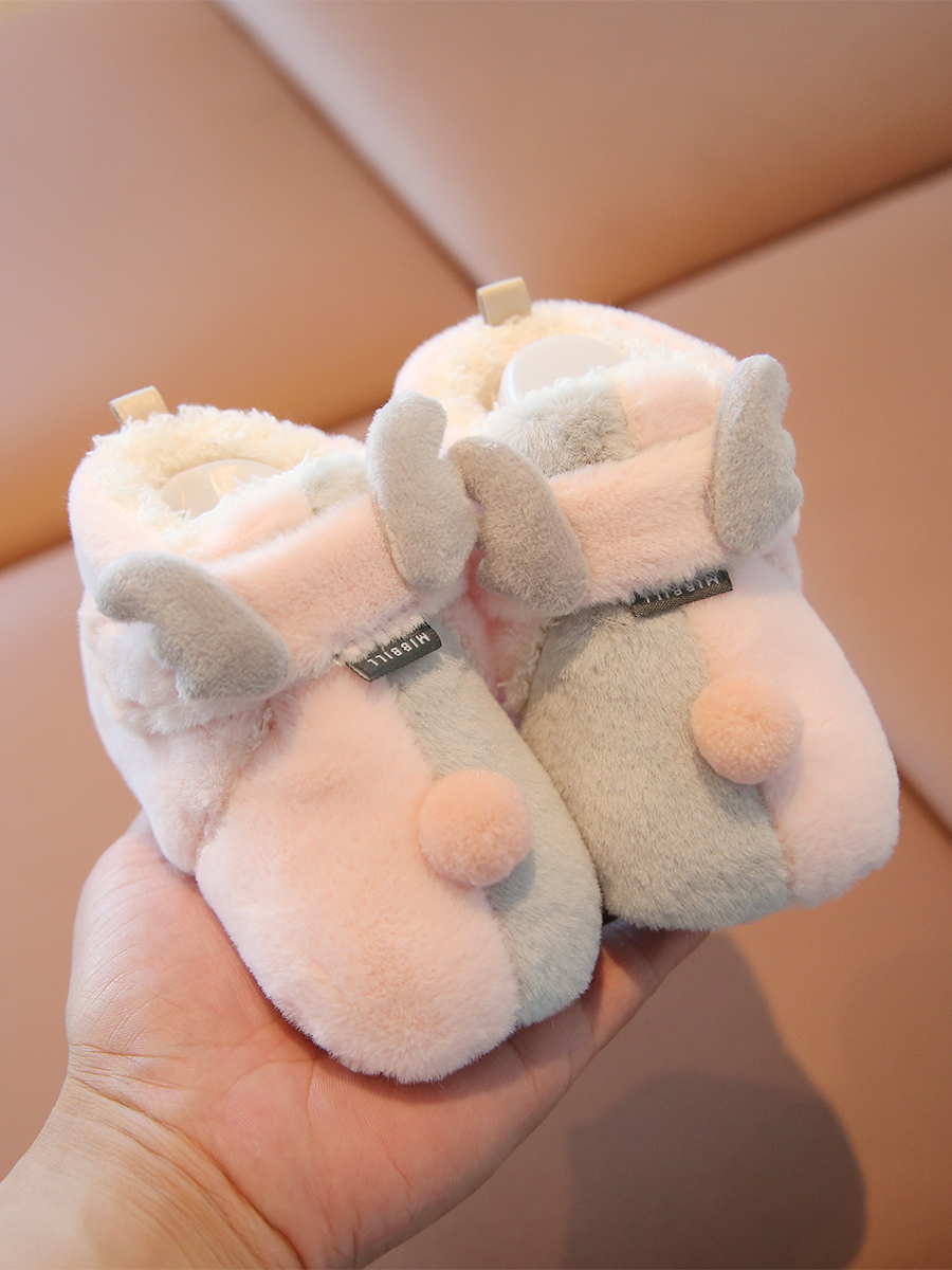 新生婴儿鞋子秋冬0-3-6-12月宝宝棉鞋软底学步鞋婴幼儿鞋加绒保暖