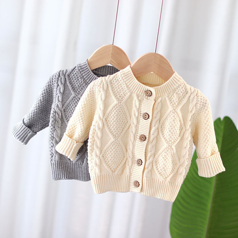 现货速发针织开衫婴儿1-3岁女童毛衣春装6个月儿男宝宝小外套棉洋