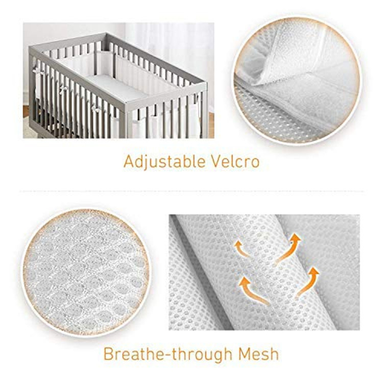 跨境母婴用品婴儿床围儿童床透气防护网卧室四面床保护内衬垫围栏