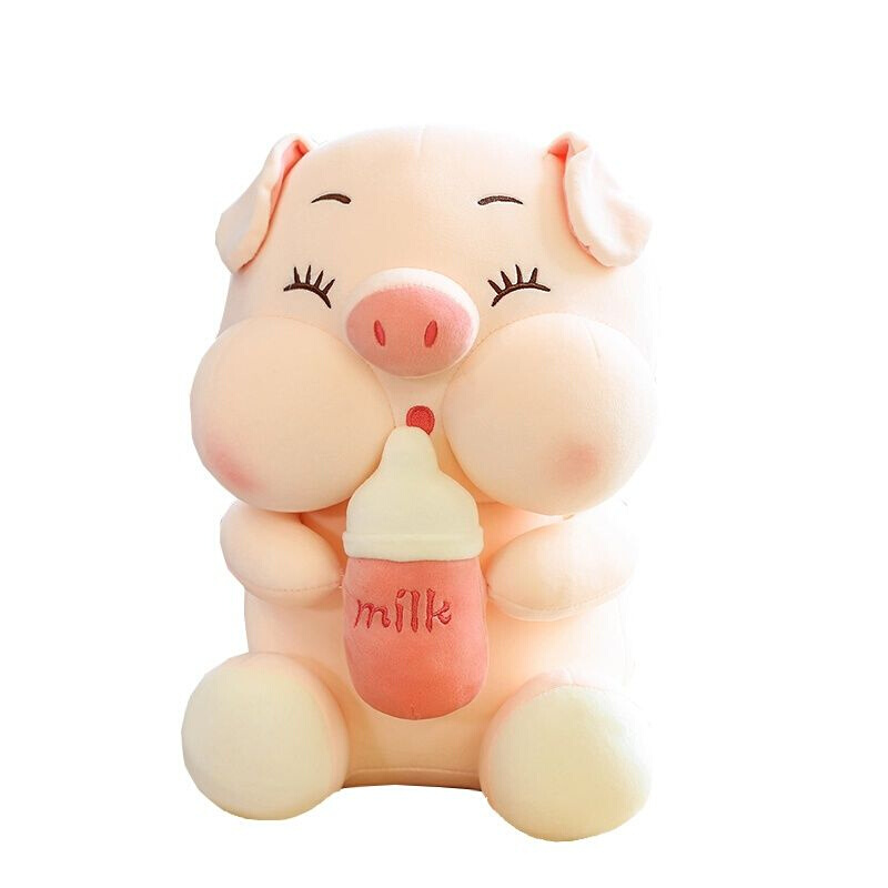 网红可爱奶瓶猪c公仔抱枕毛绒玩具大布娃娃玩偶女床上睡觉生日礼