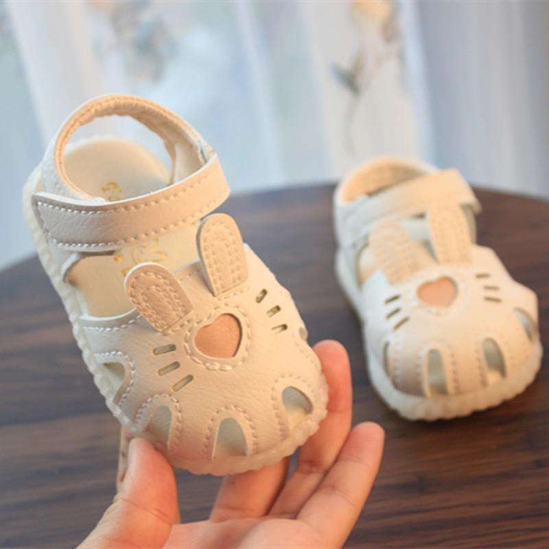 夏季0-1一2岁女宝宝凉鞋女童婴儿软底学步鞋子包头公主鞋3小童鞋