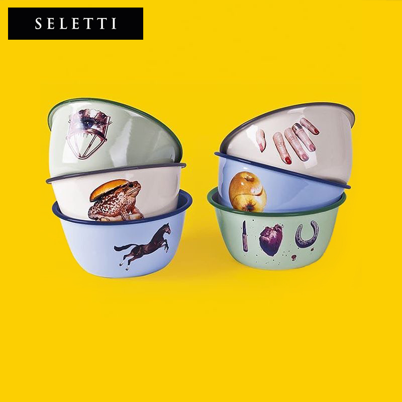 Seletti碗餐具搪瓷家用瓷碗饭碗碗家用ins汤碗大碗搪瓷餐具燕麦碗