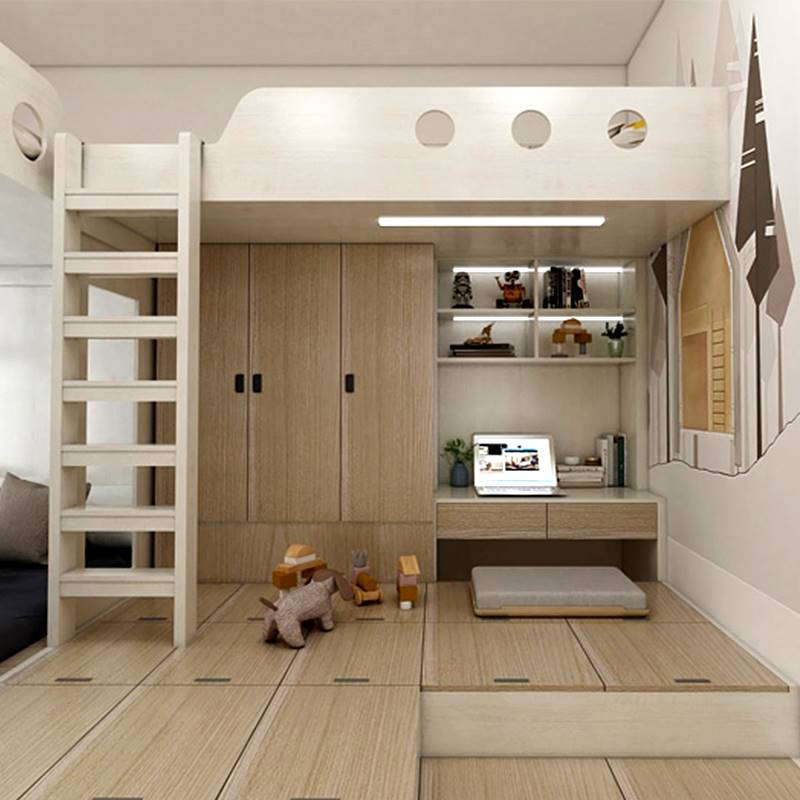 極用空間香港小戶型全屋榻榻米地台床定制公屋衣櫃書檯組合床訂造