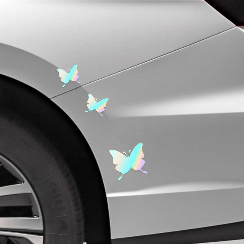汽车划痕遮个性创意蝴蝶纯色白色贴纸车身保险杠小刮痕遮盖车贴画