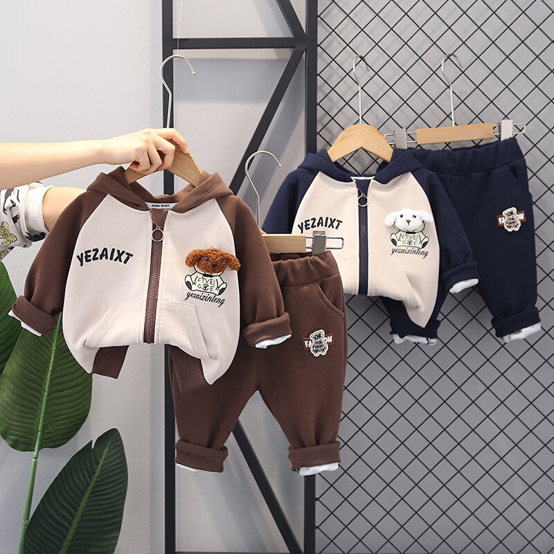 男宝宝春装外套1周岁半一6七8八9九个月婴儿衣服分体男孩开衫套装