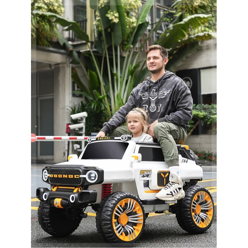 双人座儿童电动车汽车四轮越野男女宝宝可坐大人童车超大号玩具车