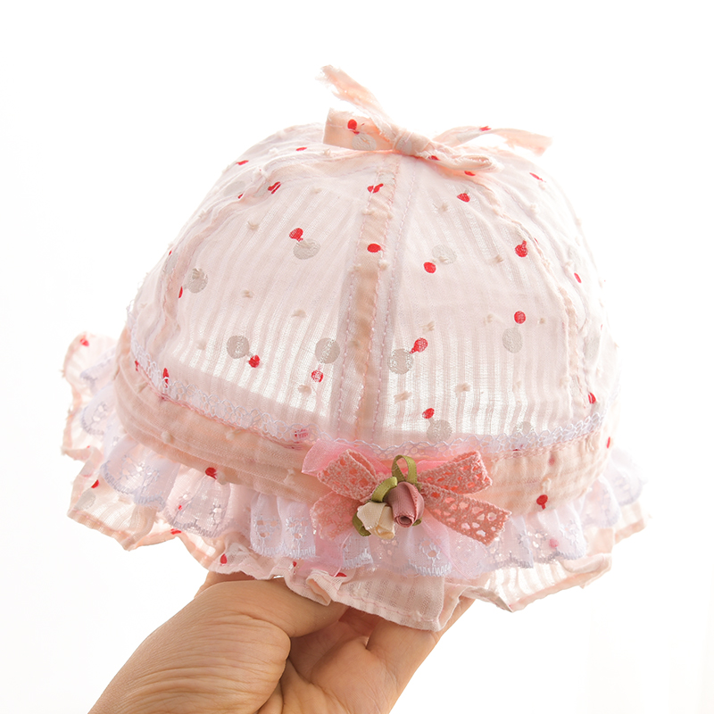 网红新生婴儿儿帽子夏季薄款遮阳帽女可调节女宝宝防晒帽夏天凉帽