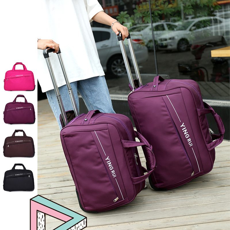 拉杆包男女中学生折叠行李包袋牛津布大容量出差旅行箱包20 24寸