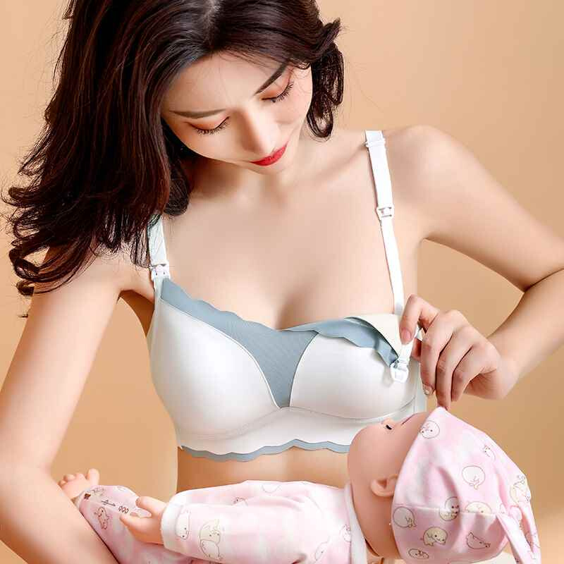 哺乳内衣女薄款聚拢防下垂上托怀孕期专用产后喂奶孕妇文胸罩bra