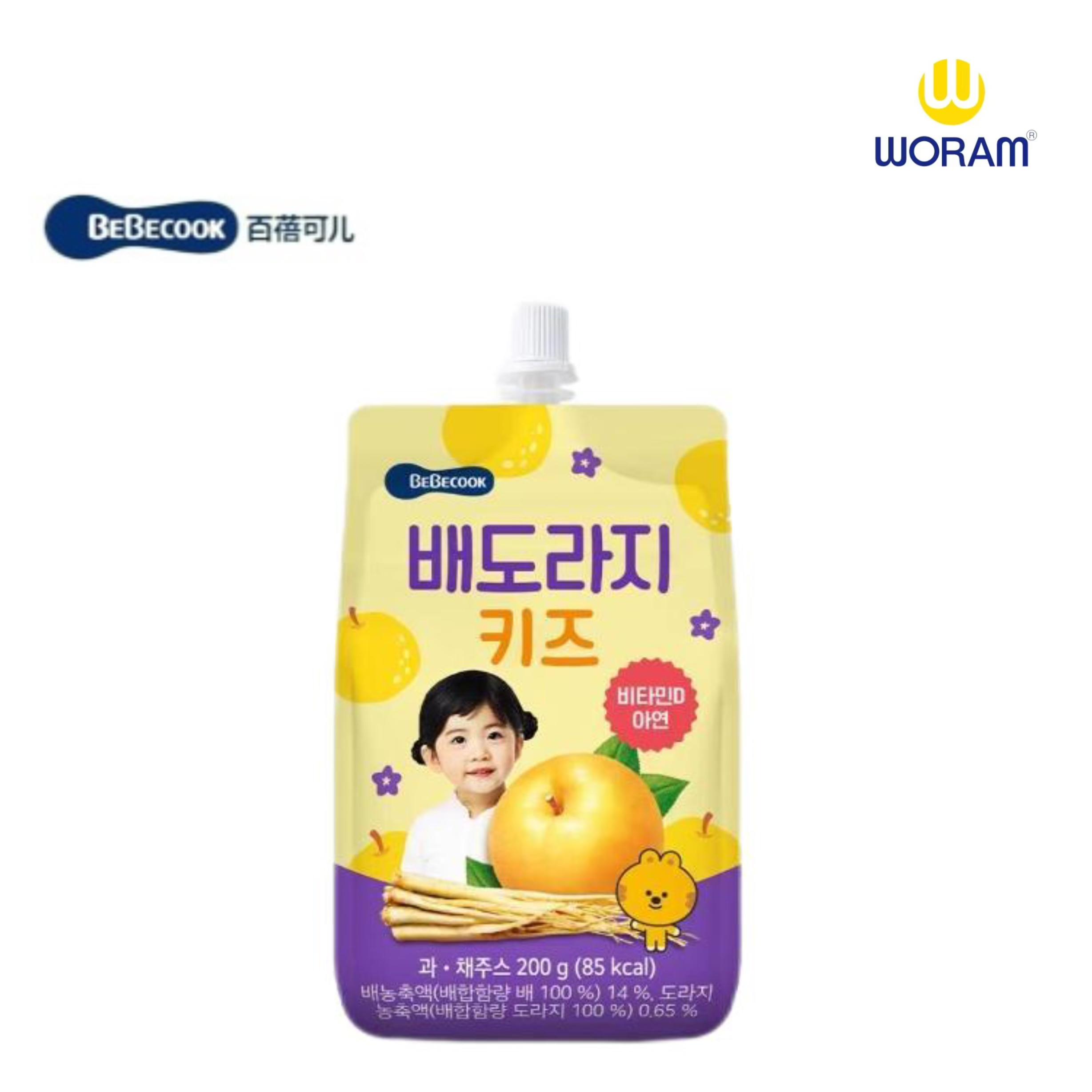 韩国BEBECOOK桔梗梨汁儿童果汁200ML