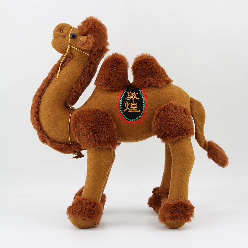 敦煌工艺骆驼毛绒玩具仿真软质骆驼可卧站卧姿鸣沙山旅游儿童玩具