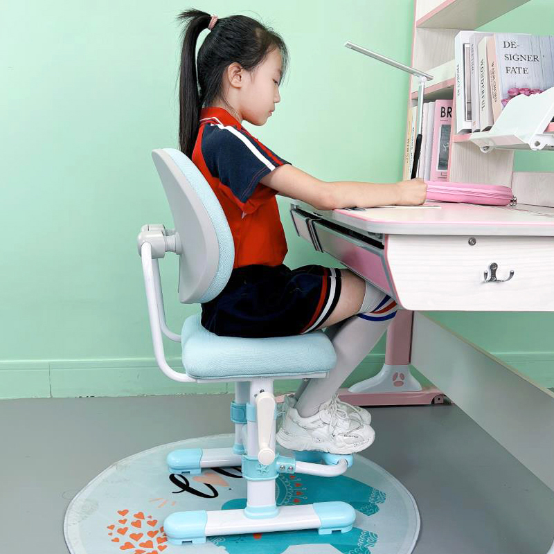 儿童学习椅矫f正坐姿可升降调节双靠背凳小学生家用书桌椅办公椅