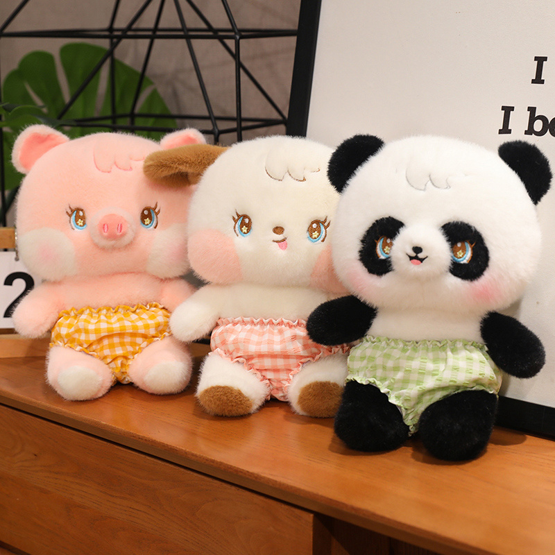 贝乐家族狗狗熊猫小猪可爱卡通毛绒玩具布娃娃儿童抱着睡陪伴礼物