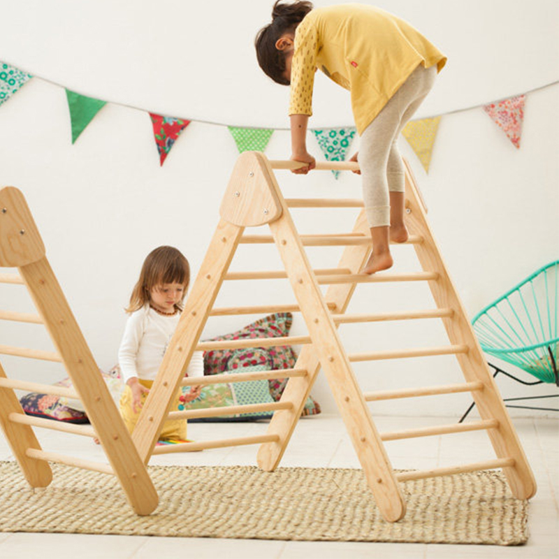 婴儿攀爬架实木家用小型室内儿童滑滑梯组合宝宝感统训练床边滑梯