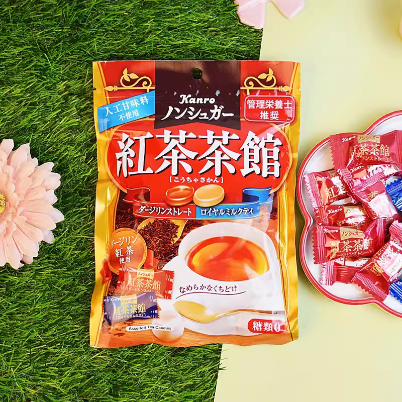 日本进口KANRO甘乐无糖硬糖果咖啡牛奶红茶抹茶馆代糖醇健康零食