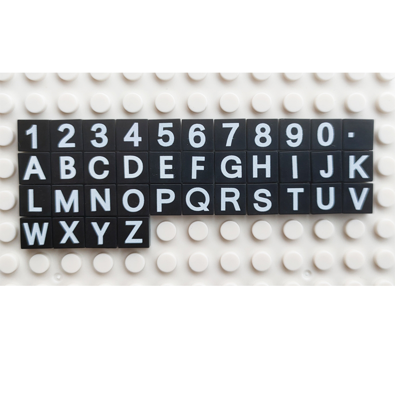 国产兼容乐高积木小颗粒拼装数字符号字母1*1 光板 名字名片DIY
