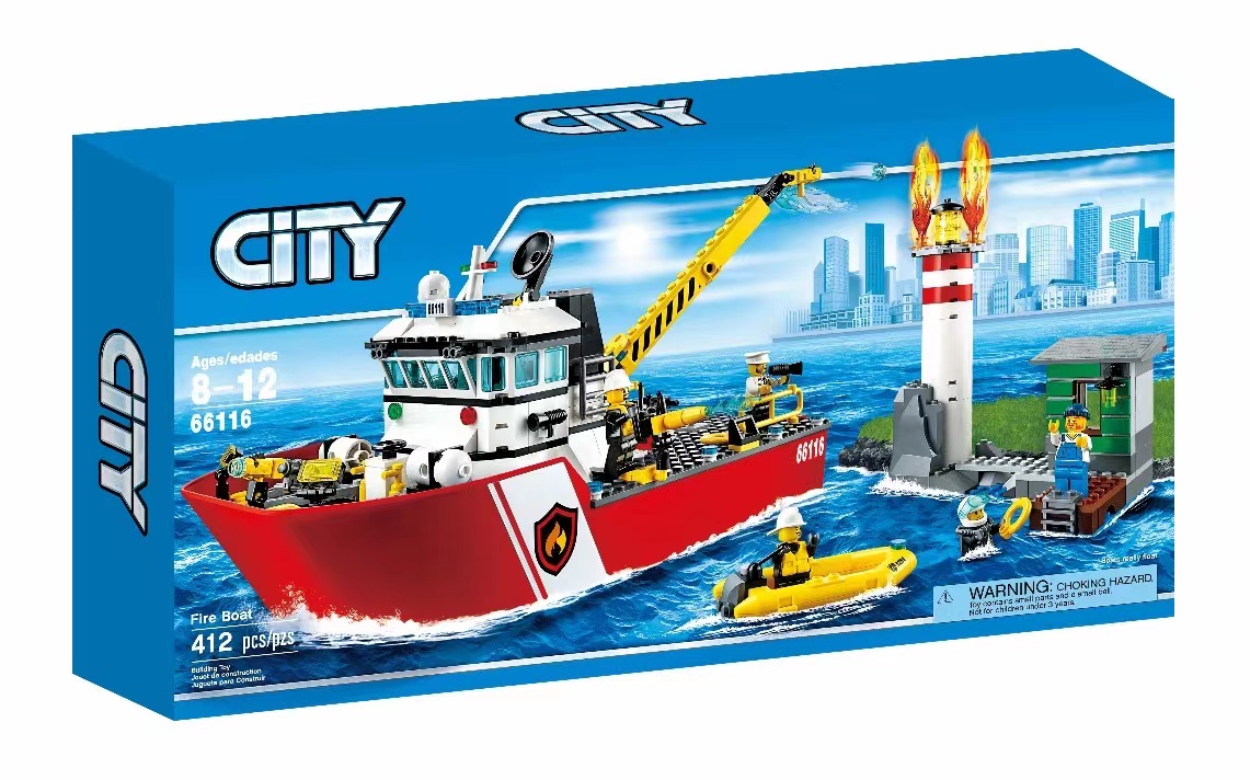 新款海洋探险巨轮船系列60266城市巡逻艇男孩拼装礼物玩具8岁中国