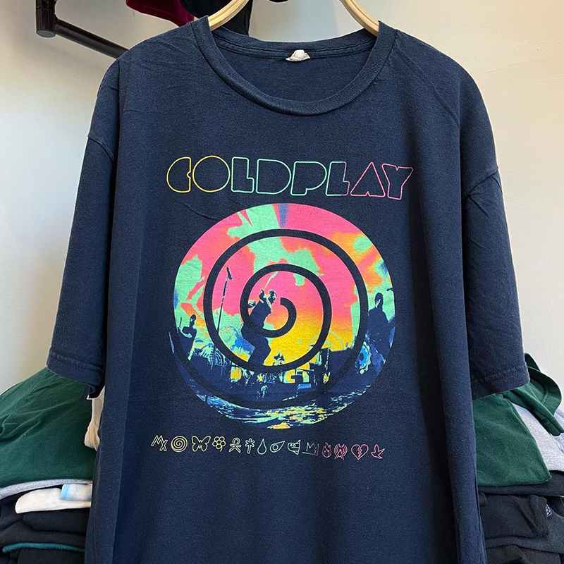 Cold Play酷玩乐队经典摇滚朋克高街短袖Vintage复古男女宽松T恤
