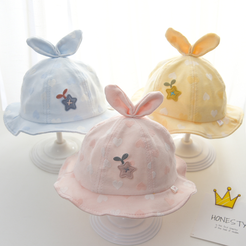婴儿遮阳帽小g月龄0一3月帽子可爱超萌夏季薄款男女宝宝太阳帽防