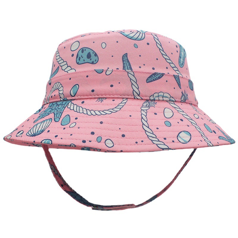极速跨境UPF50+防晒帽宝宝儿童遮阳帽春夏渔夫帽户外婴儿帽童凉帽