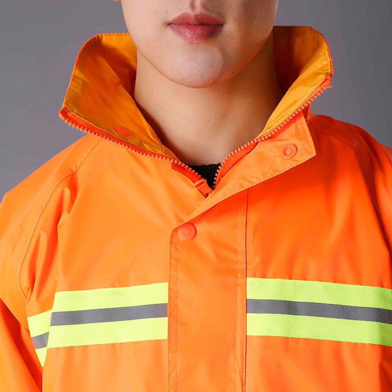 环卫工人反光雨衣雨裤分体套装防水橙色清洁工园林物业劳保工作服