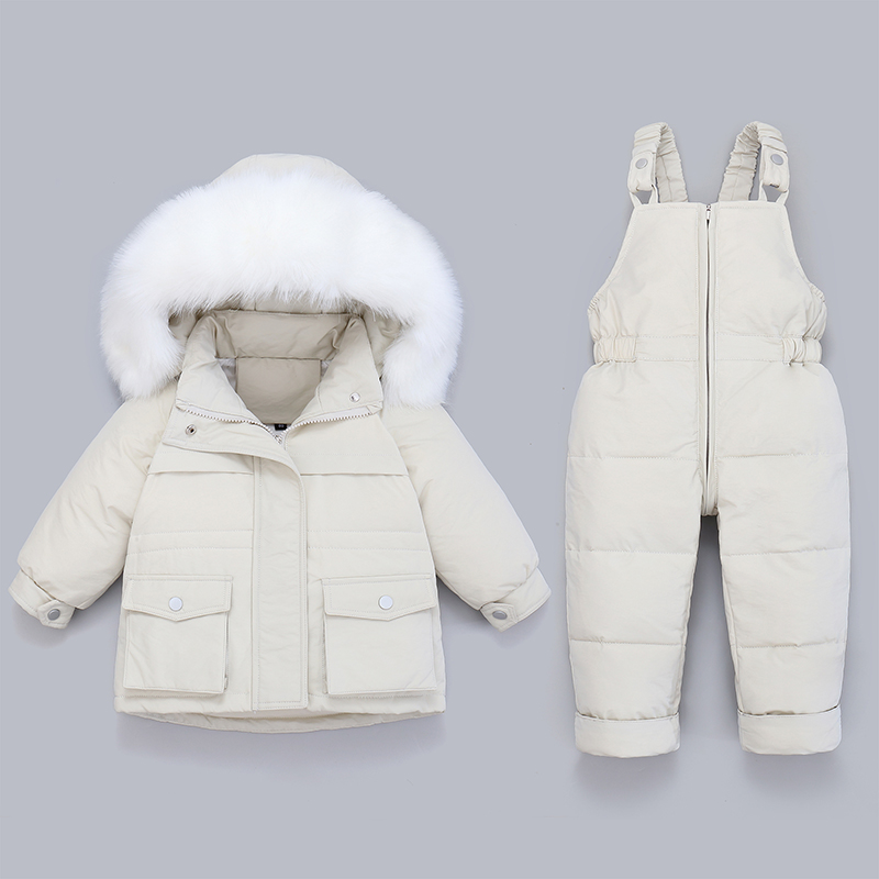 宝宝羽绒服套装女童婴儿洋气加厚儿童小童1-5岁幼儿冬装外套反季