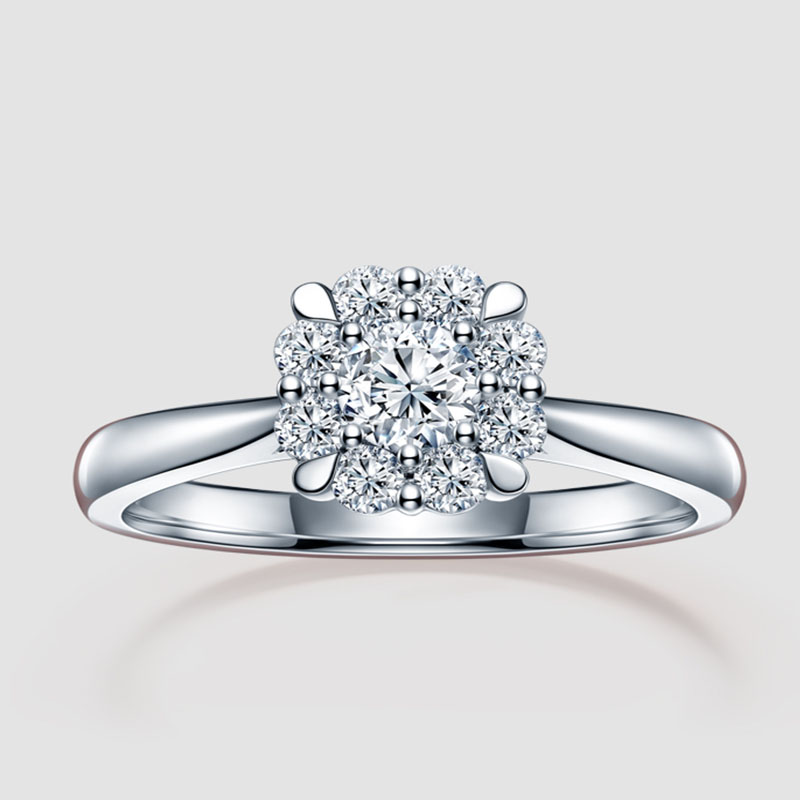 仿真 BELIEVE挚爱捧花求婚钻戒群莫桑钻石戒指女戒镶嵌订婚WJ0065