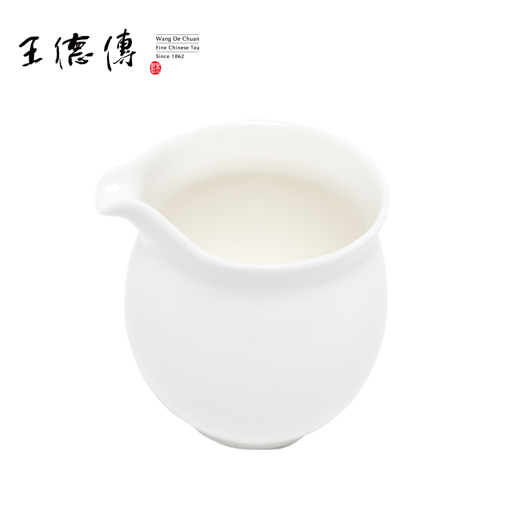 王德传茶庄 羊脂白小蛋茶海 台湾安达窑制茶具 细致 羊脂白釉