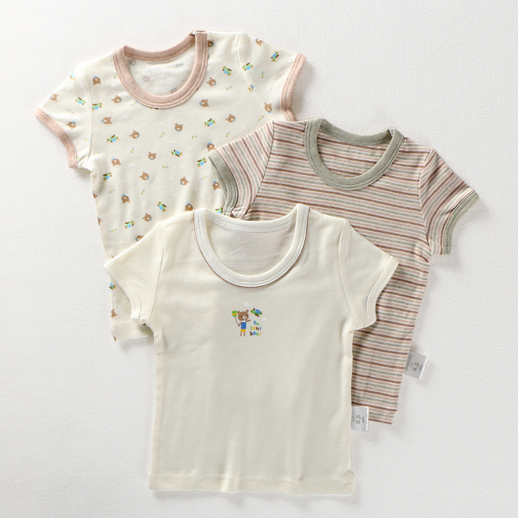 日系夏天童装儿童男童女童宝宝婴儿纯棉打底短袖T恤半截袖半袖衫