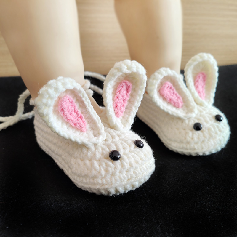 秋季新款小兔子步前鞋可爱超萌新生婴儿软底鞋满月宝宝手工针织鞋