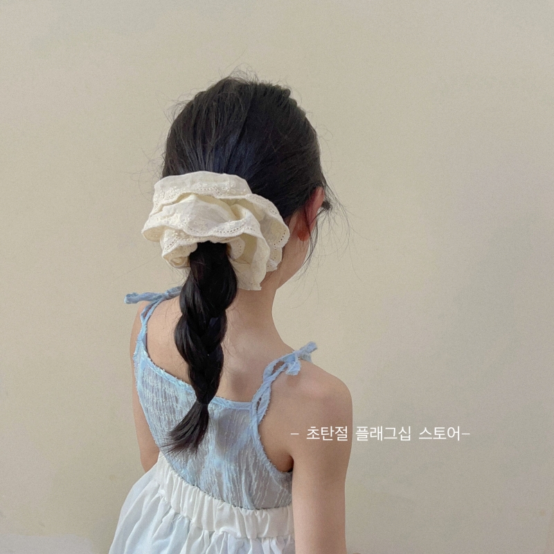 韩国网红蕾丝大肠发圈儿童2024新款高级感公主扎头绳女童发绳皮筋