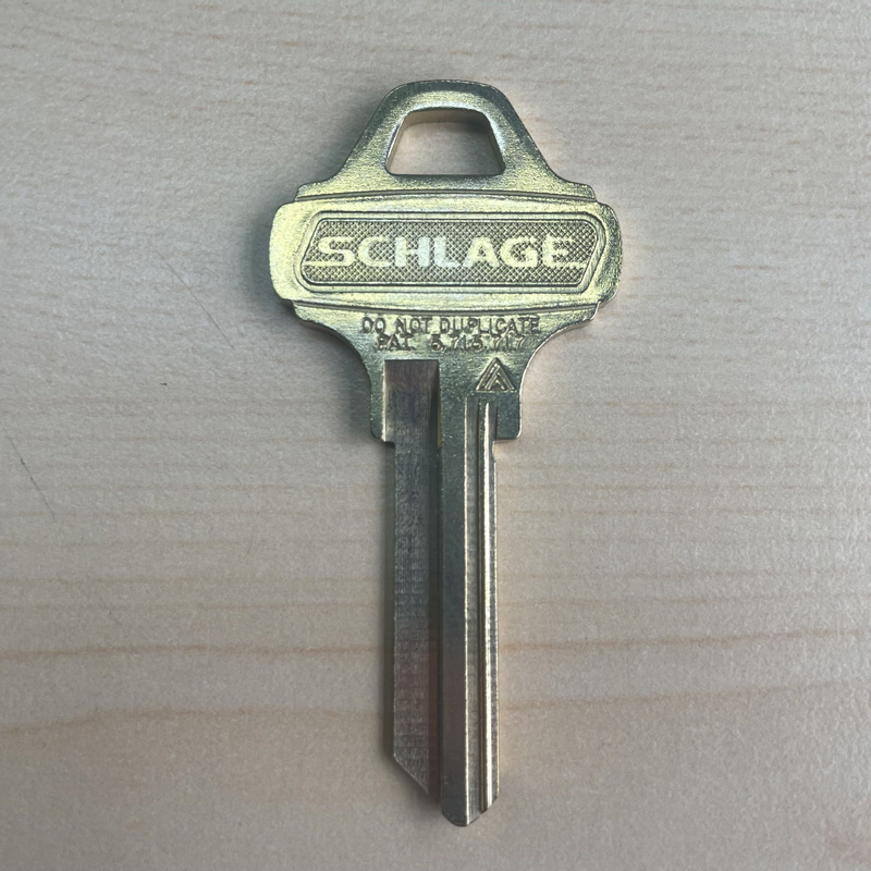 Schlage西勒奇正品商用项目办公教室通道不锈钢门锁钥匙胚子