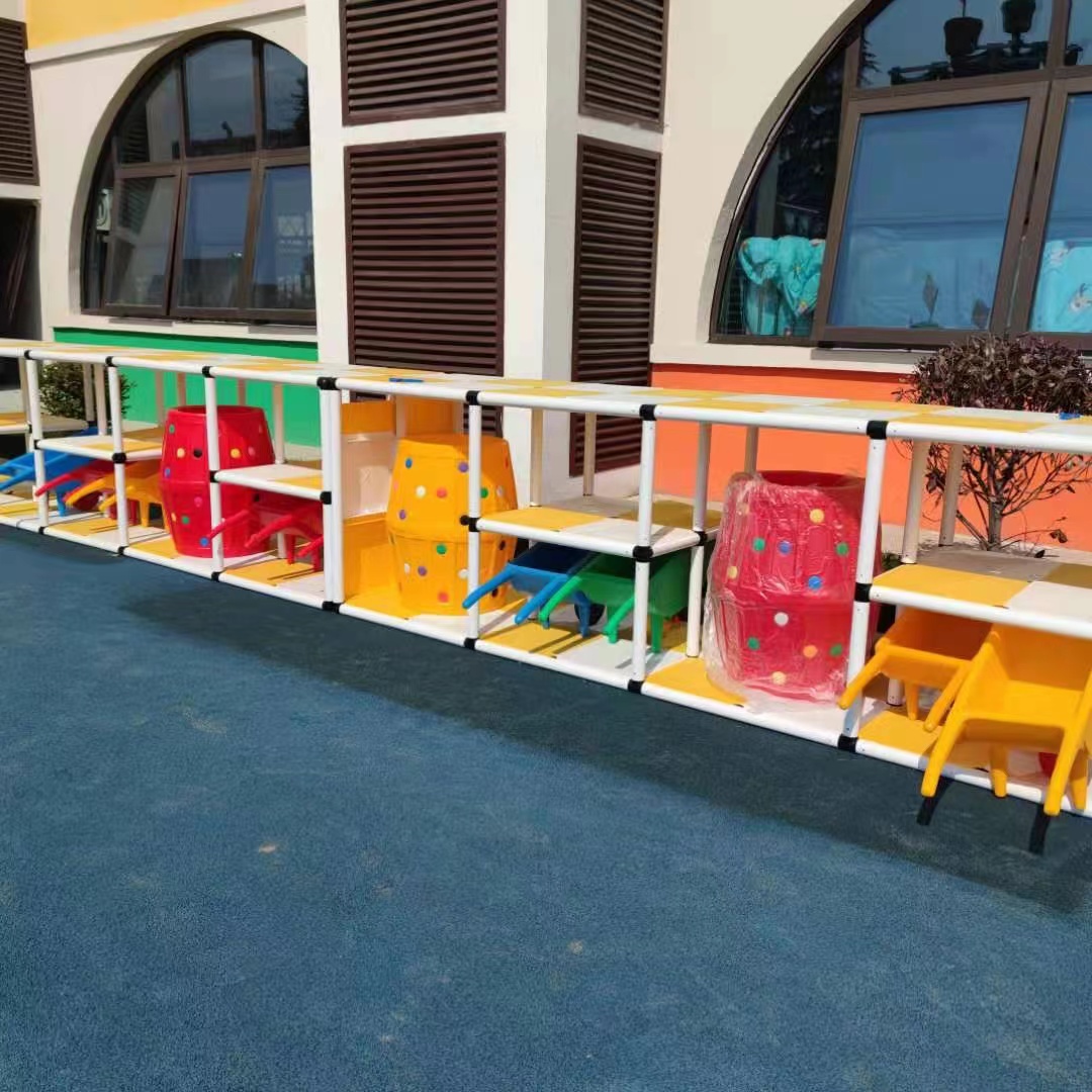 幼儿园户外玩具收纳架防雨置物架储物柜篮球收纳柜儿童三轮车棚架