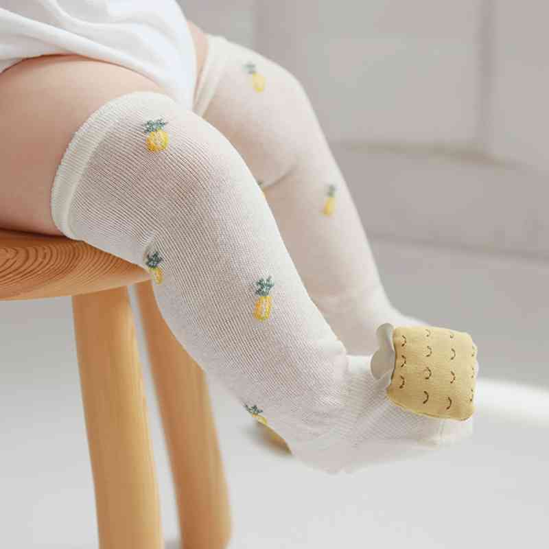 婴幼童夏季网眼薄棉防蚊婴儿长筒袜水果公仔宝宝袜子儿童过膝棉袜