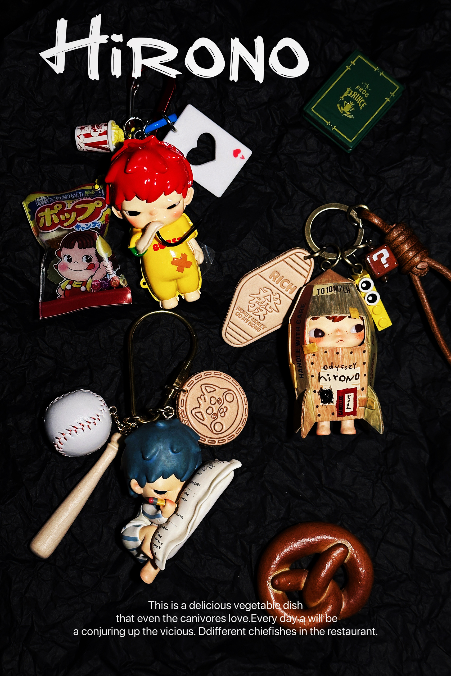 正版泡泡玛特小野hirono重塑系列可爱钥匙扣包包挂件情侣礼物包邮