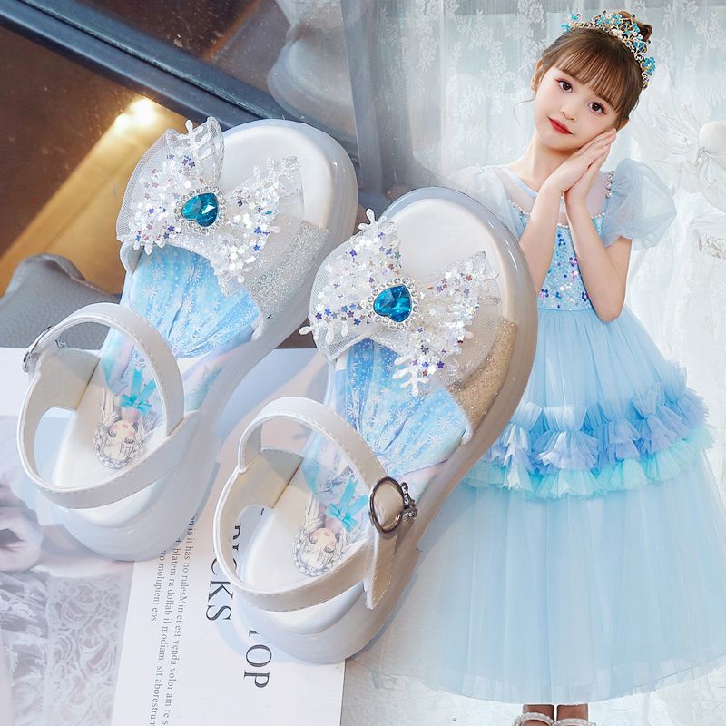 巴拉巴柆韩系女童凉鞋2024夏季新款中大童洋气小女孩宝宝爱莎公主