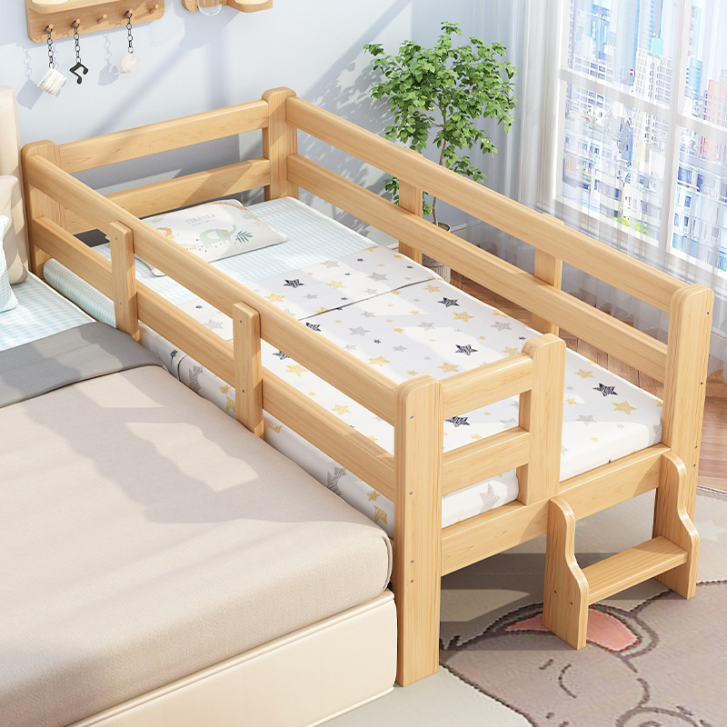 现货速发实木儿童床拼接床加宽床边定制小床大人可睡护栏婴儿扩床