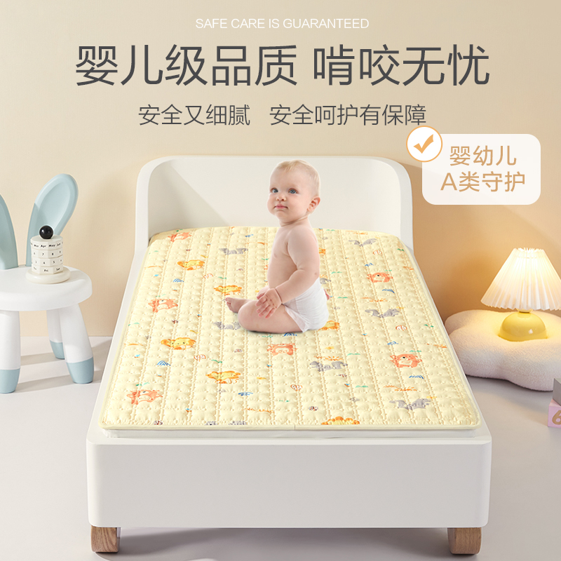 婴儿床床笠全棉夹棉加厚a类宝宝拼接床防水Q床罩新生儿垫套床品