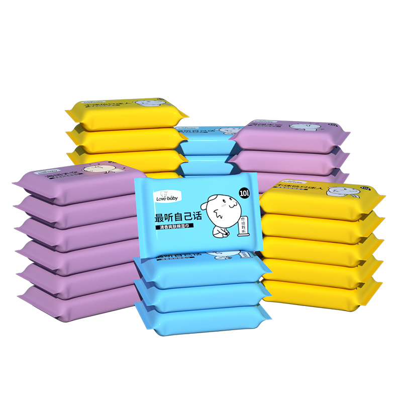 湿巾小包便携式单独包装10片30包随身装湿纸巾小学生儿童手口专用