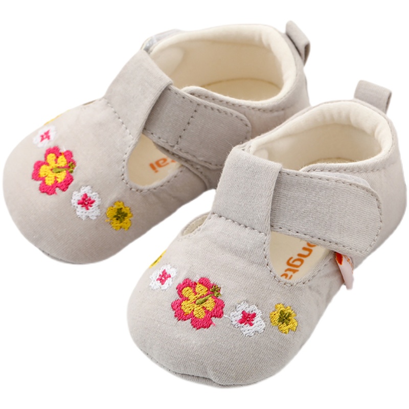 童泰女宝宝可爱透气学步鞋针织防滑婴童鞋0-1岁舒适防磨软底凉鞋