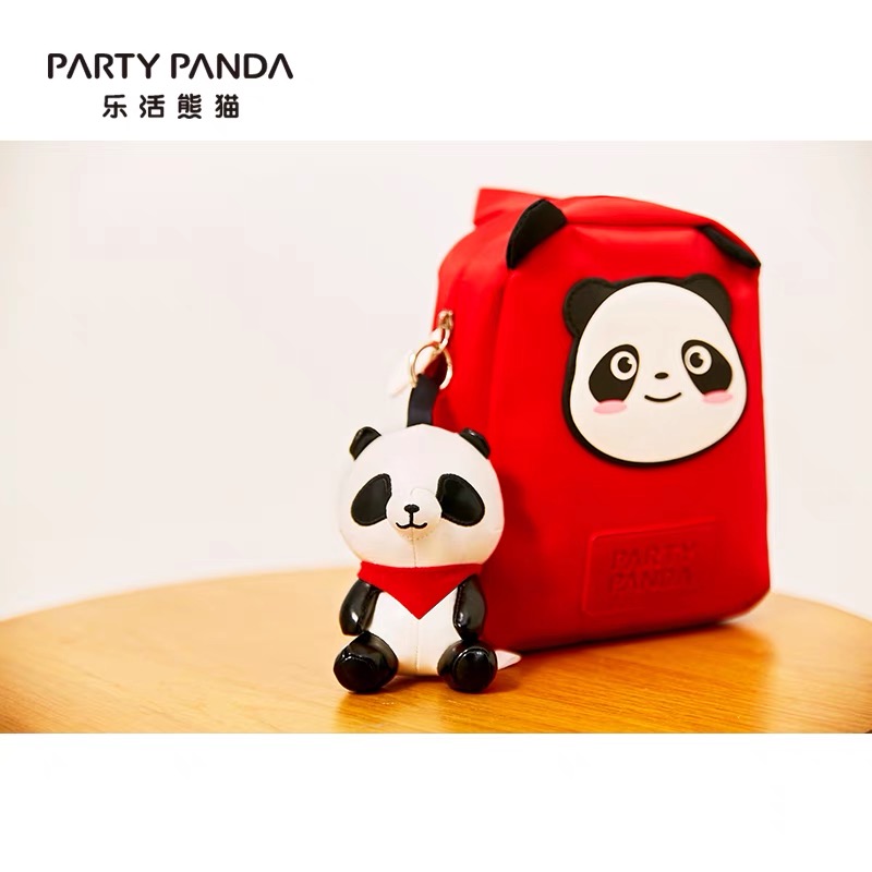 乐活熊猫基地儿童双肩包可爱卡通背包迷你时尚幼儿园宝宝男女书包